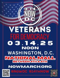 Flyer: Veterans for Democracy scheduled for March 14th 2025